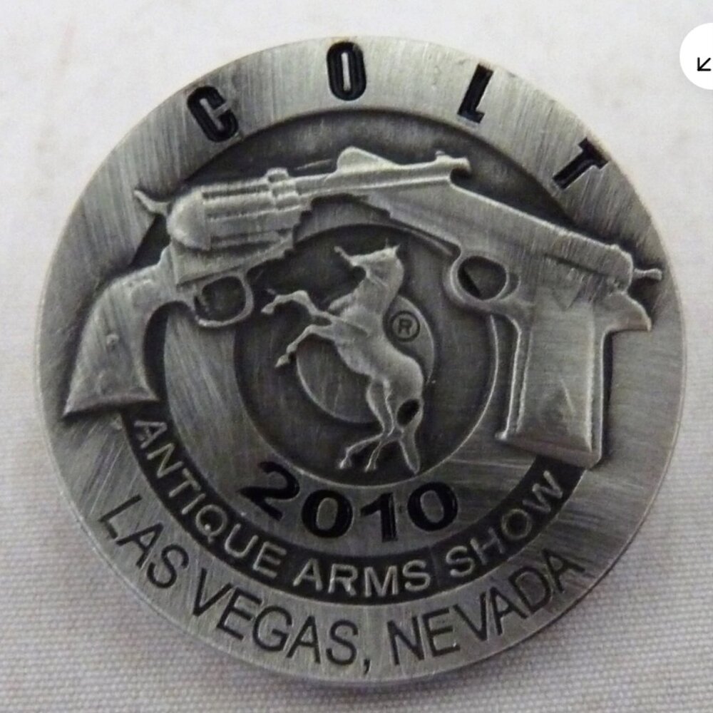 2010 Colt Lapel Pin Antique Arms Show Las Vegas NV vintage advertising
